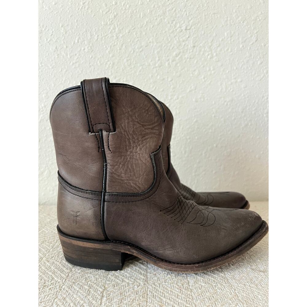 Frye Brown Leather Western Ankle Boots Women's 6.5 Made in Mexico - Picture 8 of 10